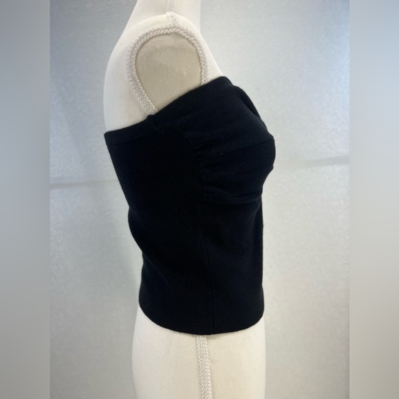 Tube Tops Going Out Cut Out Twist Knot Front Bandeau Ribbed Knit Y2K Strapless L - Picture 10 of 16